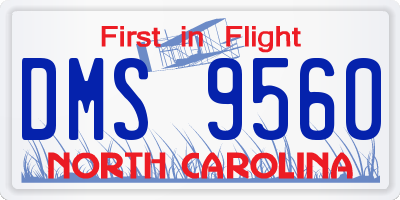 NC license plate DMS9560