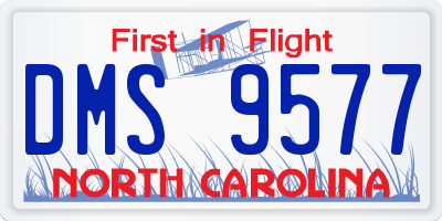 NC license plate DMS9577
