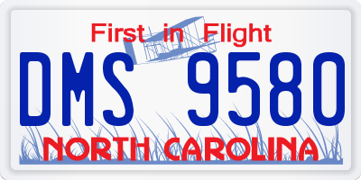 NC license plate DMS9580