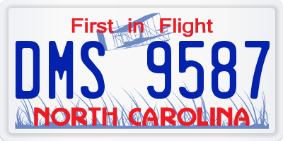 NC license plate DMS9587