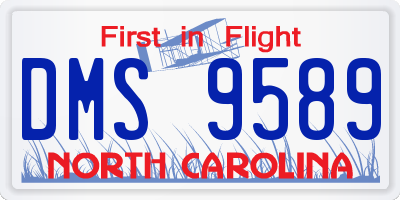 NC license plate DMS9589