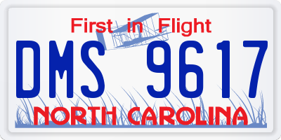 NC license plate DMS9617