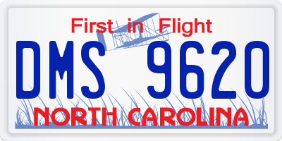 NC license plate DMS9620