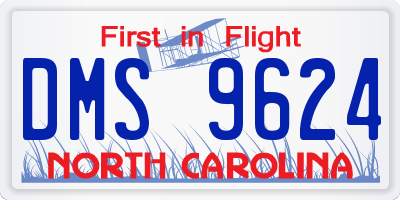 NC license plate DMS9624