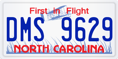 NC license plate DMS9629