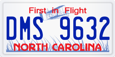 NC license plate DMS9632