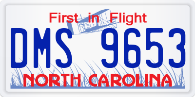 NC license plate DMS9653