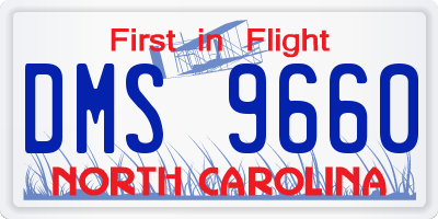 NC license plate DMS9660