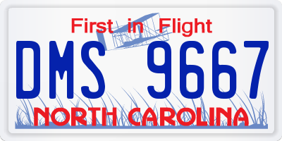 NC license plate DMS9667