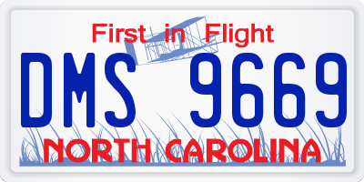 NC license plate DMS9669