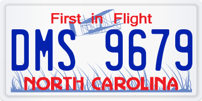 NC license plate DMS9679