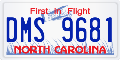 NC license plate DMS9681