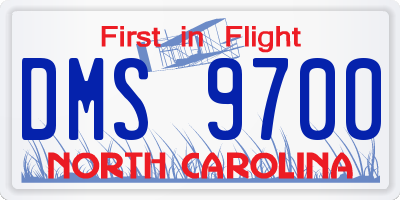 NC license plate DMS9700