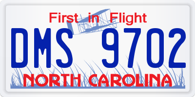 NC license plate DMS9702
