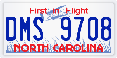 NC license plate DMS9708