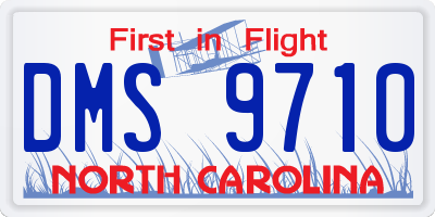 NC license plate DMS9710