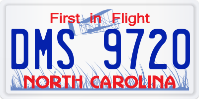 NC license plate DMS9720