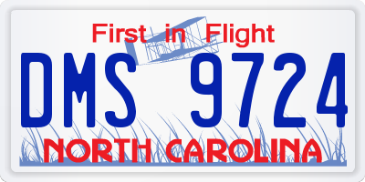NC license plate DMS9724