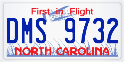 NC license plate DMS9732