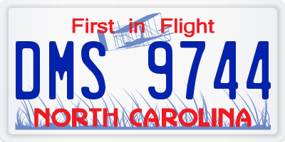 NC license plate DMS9744