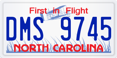 NC license plate DMS9745