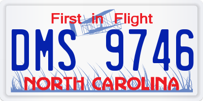 NC license plate DMS9746