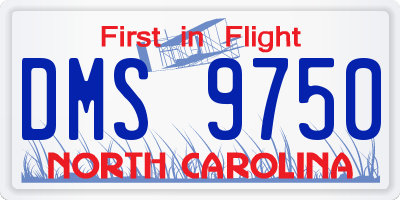 NC license plate DMS9750