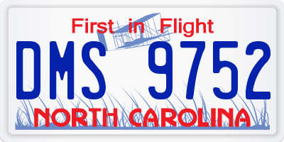 NC license plate DMS9752