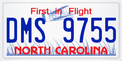 NC license plate DMS9755