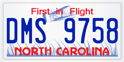 NC license plate DMS9758