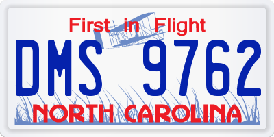 NC license plate DMS9762