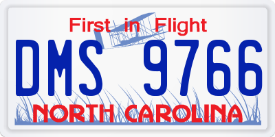 NC license plate DMS9766