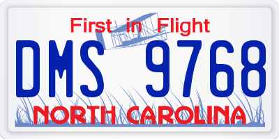 NC license plate DMS9768