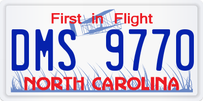 NC license plate DMS9770