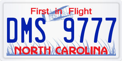 NC license plate DMS9777