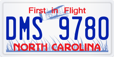 NC license plate DMS9780