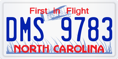 NC license plate DMS9783