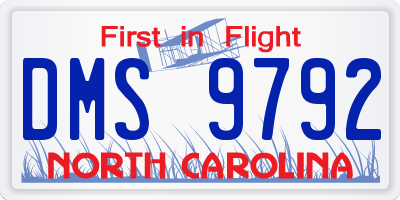 NC license plate DMS9792