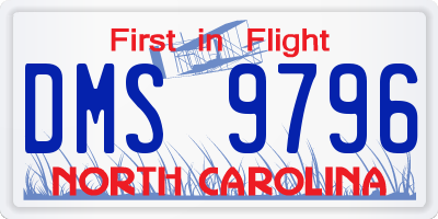 NC license plate DMS9796