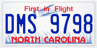 NC license plate DMS9798