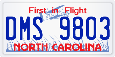 NC license plate DMS9803