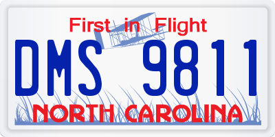 NC license plate DMS9811