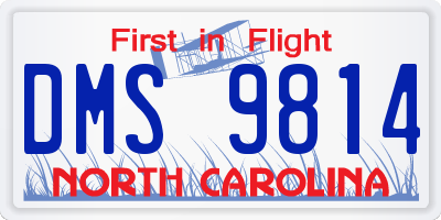 NC license plate DMS9814