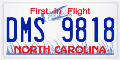 NC license plate DMS9818