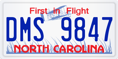 NC license plate DMS9847