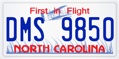 NC license plate DMS9850