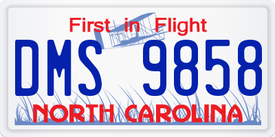 NC license plate DMS9858