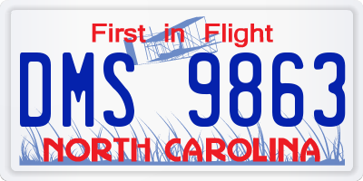 NC license plate DMS9863