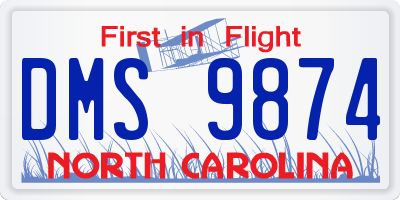 NC license plate DMS9874