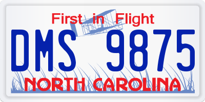 NC license plate DMS9875